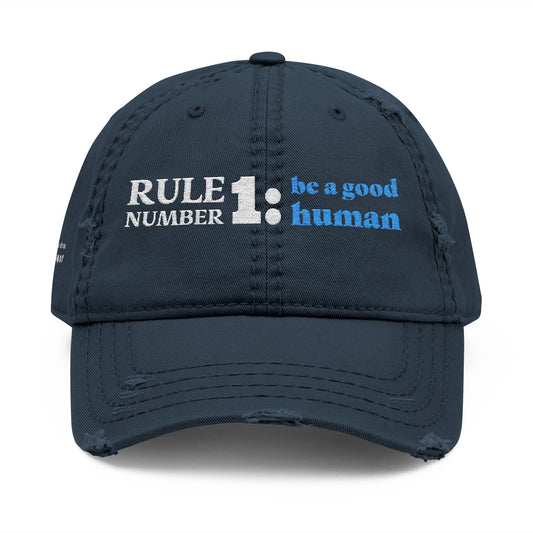 Rule Number One Hat; Worn Navy