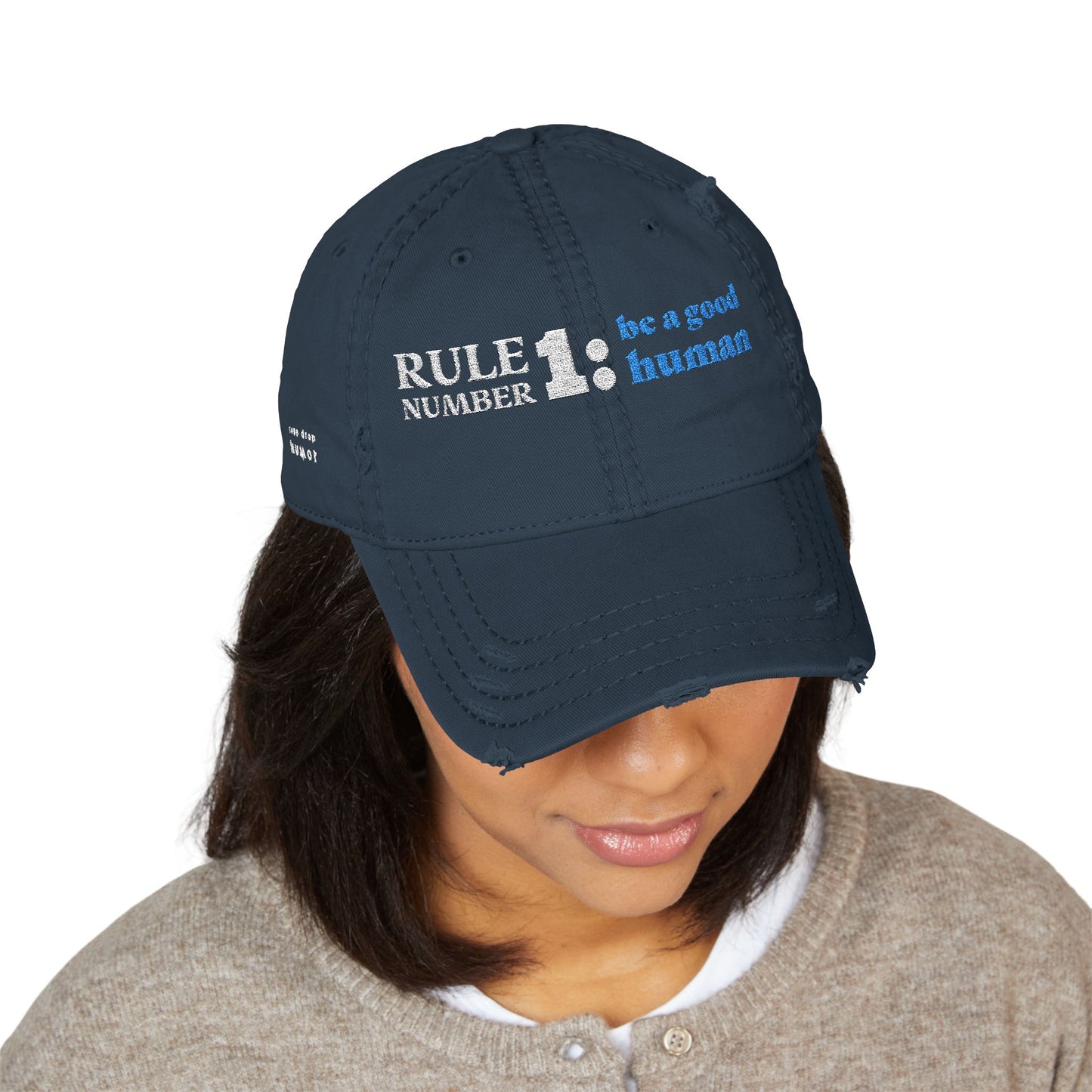 Rule Number One Hat; Worn Navy